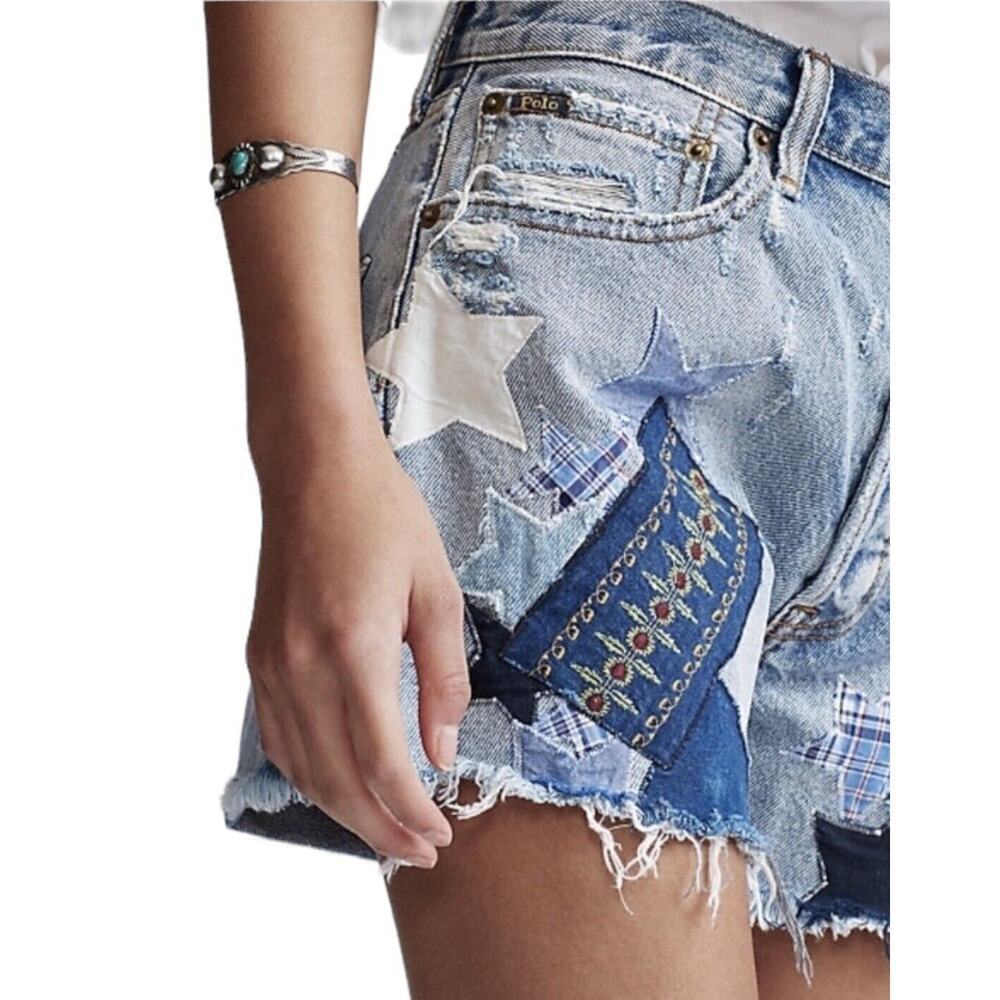 Polo Ralph Lauren Sprighton Boyfriend Patchwork Shorts Womens Size 30 NWT $198 - Picture 2 of 15